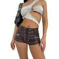 Pantalones cortos marrones con tirantes