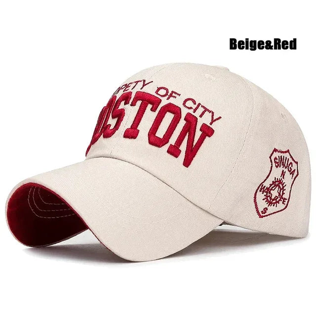 Gorra de béisbol Boston con bordado 3D unisex