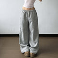 Pantalones de punto rectos grises para mujer