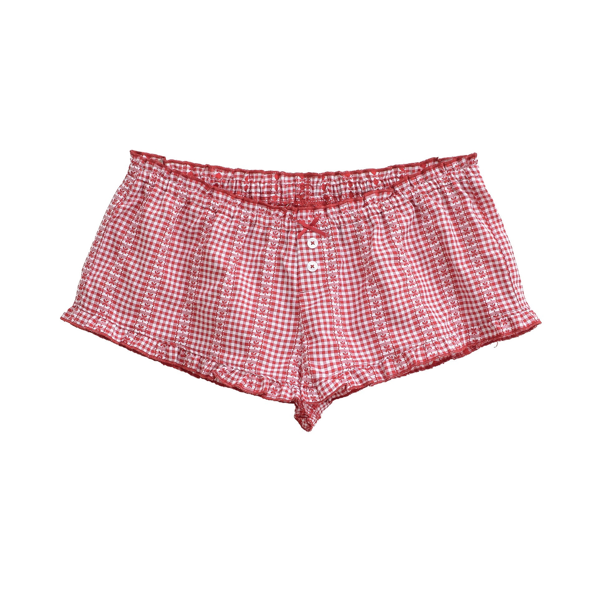 Shorts a cuadros rojos para mujer