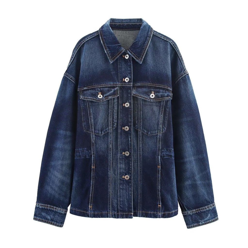 Chaqueta Vaquera de Mujer - Denim Azul Oscuro Estilo Clásico