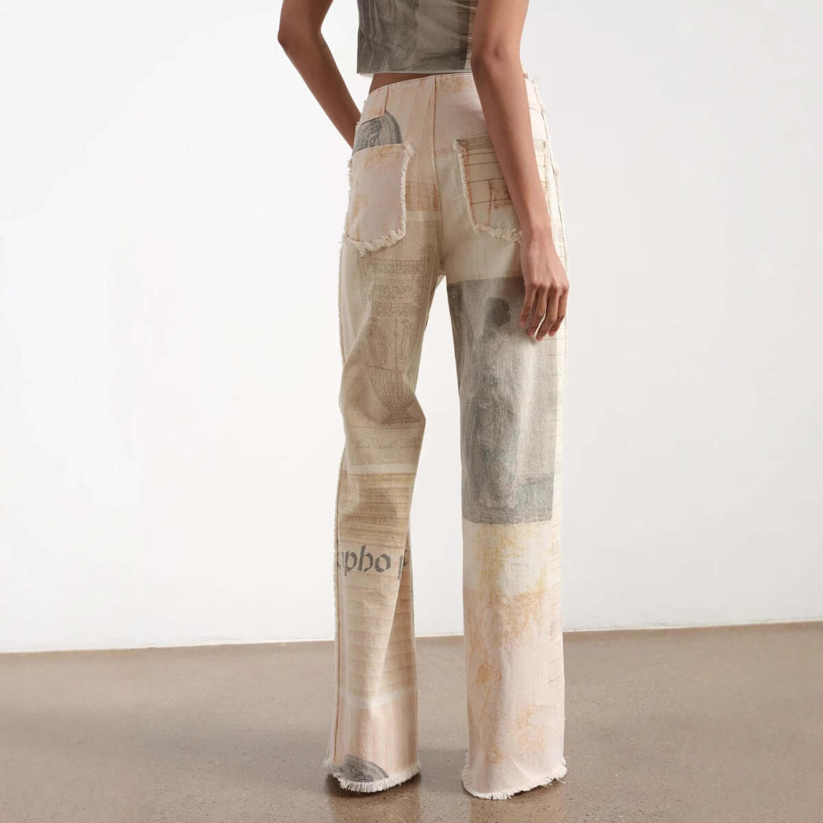 Pantalones vaqueros retro anchos blancos
