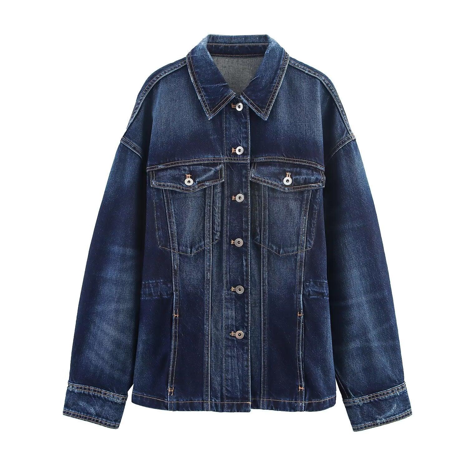 Chaqueta vaquera de mujer en denim azul