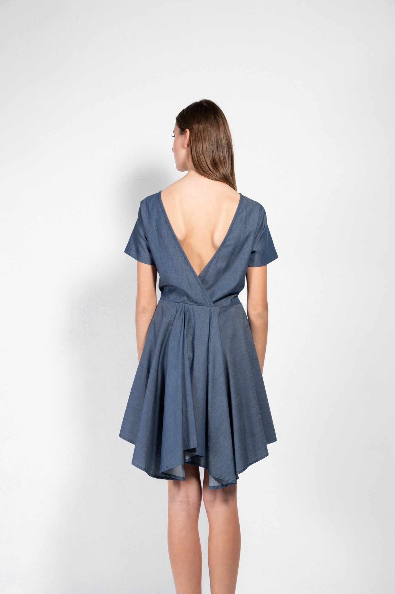 Bañador Open Back Pleated Cotton Dress
