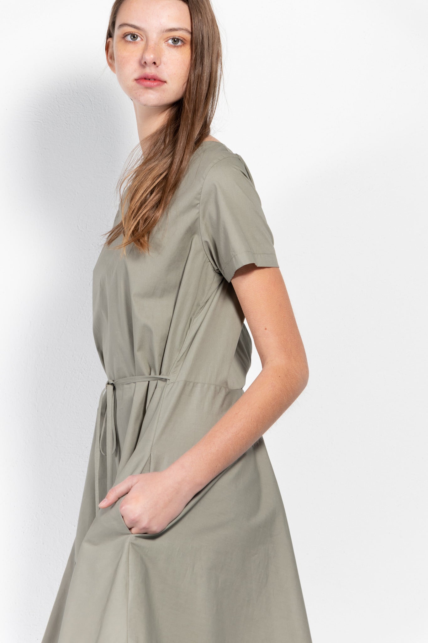 Bañador Open Back Pleated Cotton Dress