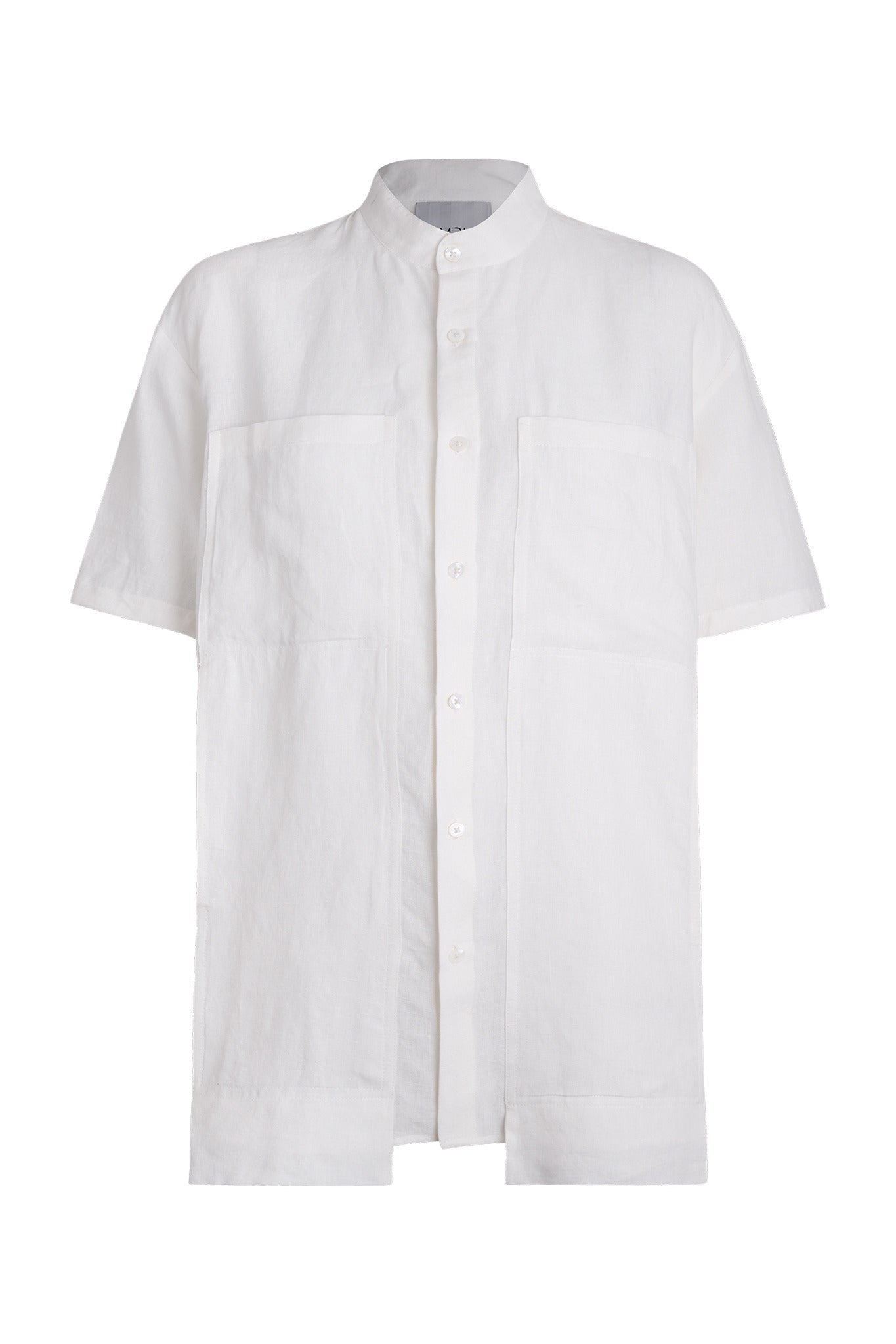 Iodine Front Pocket Short Sleeved Linen Shirt