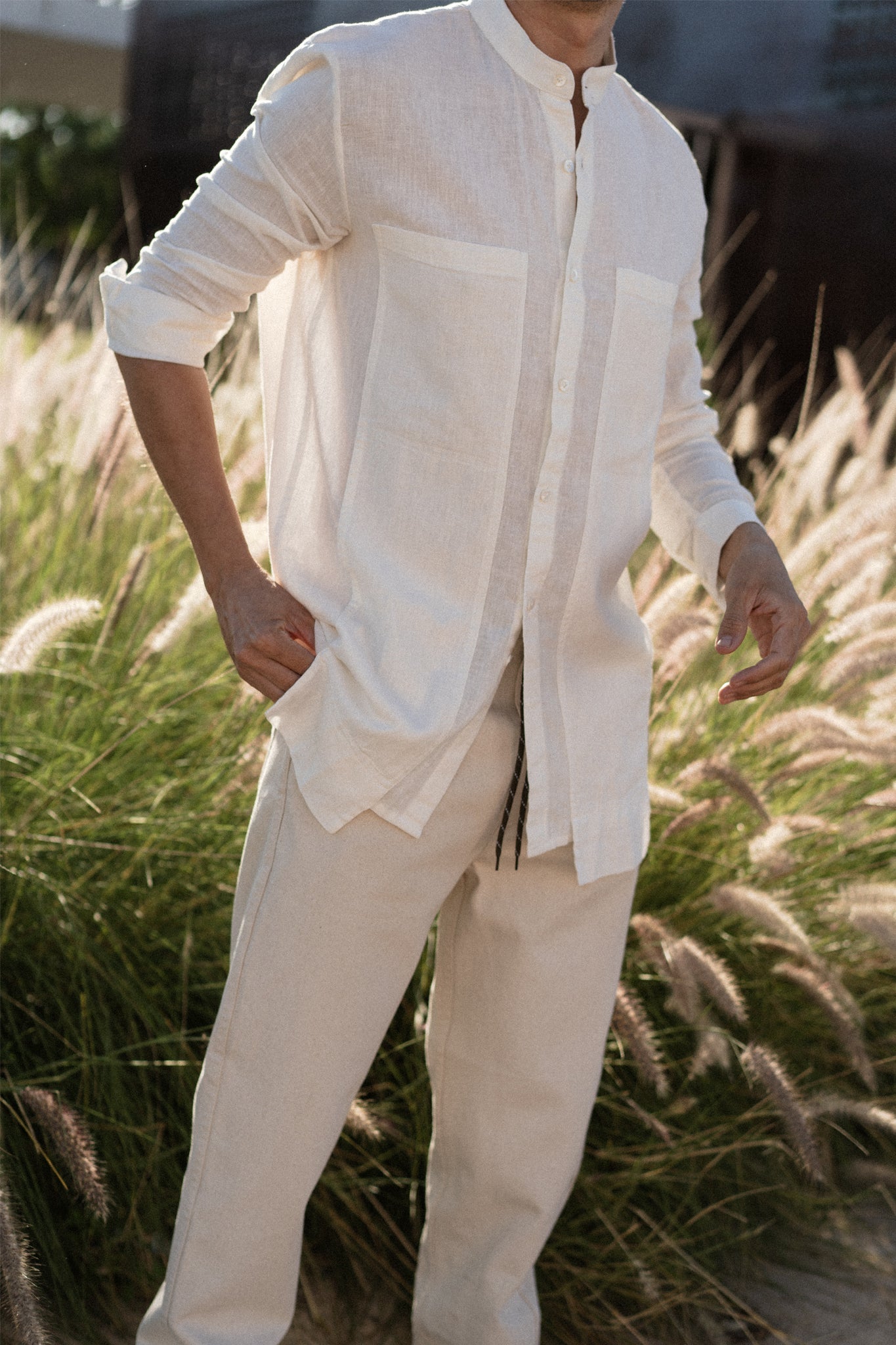 Iodine Front Pocket Linen Shirt