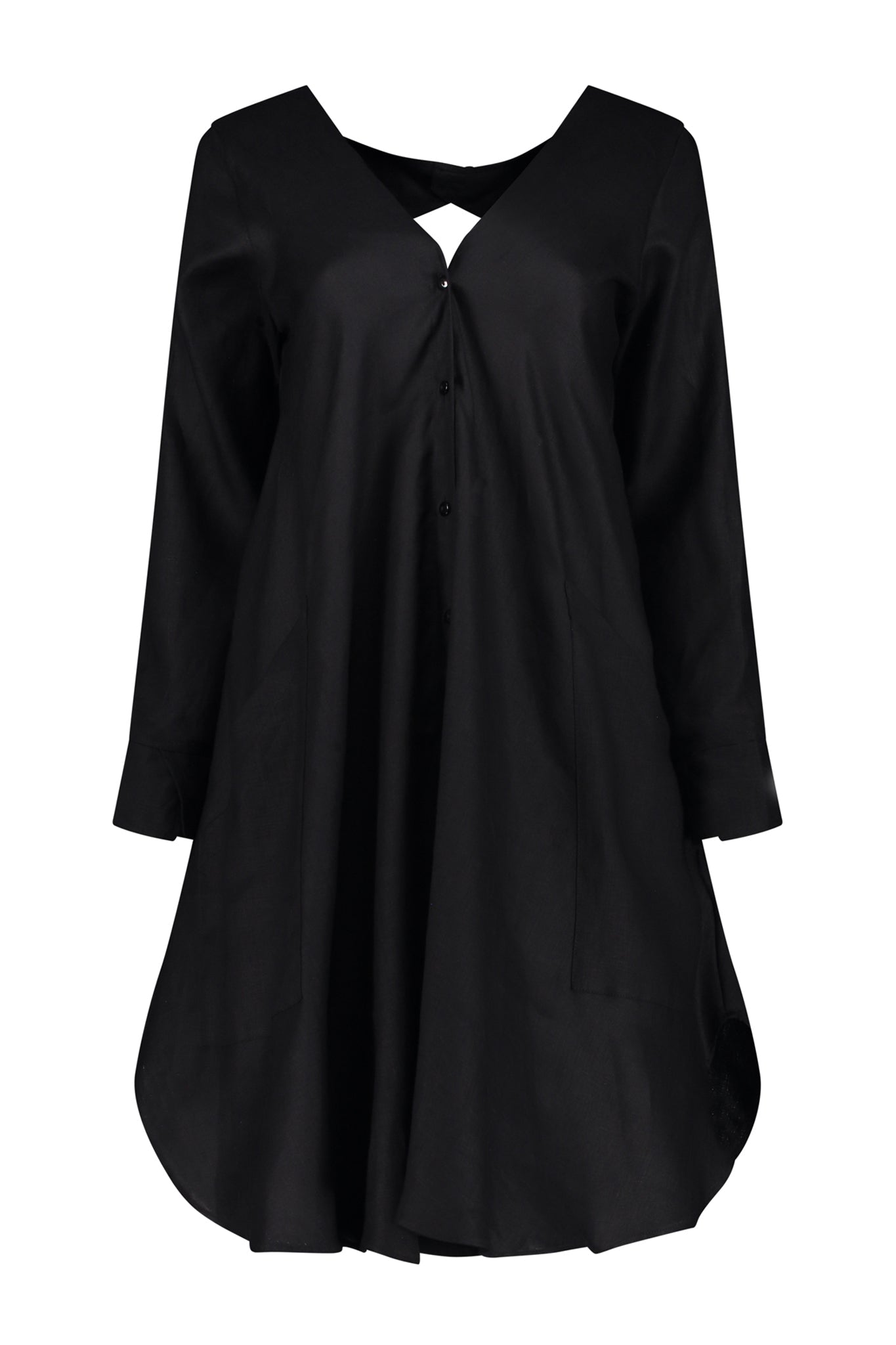 SALE Savannah Linen-Blend Open Back Shirt Dress