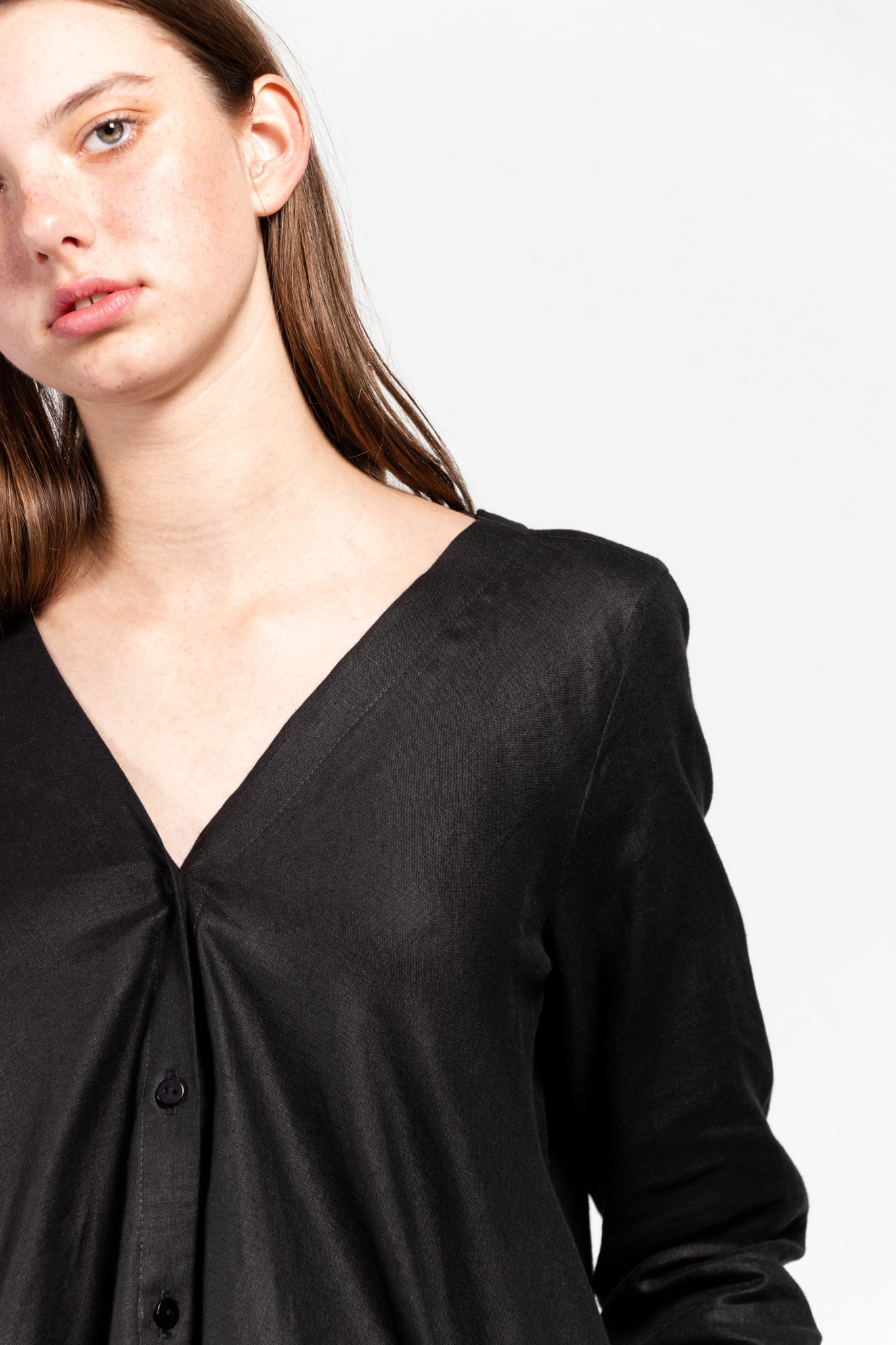 SALE Savannah Linen-Blend Open Back Shirt Dress