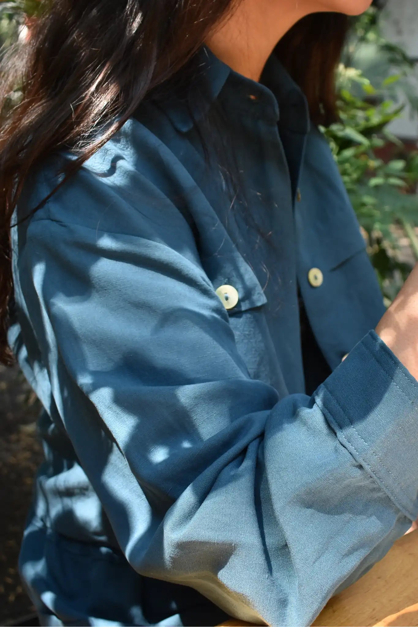 Celestine Linen-Blend Crop Shirt